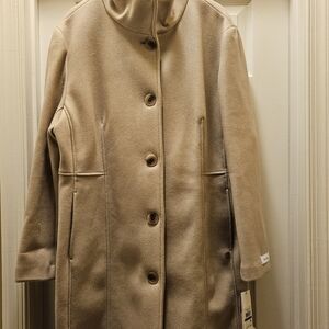 Calvin Klein Tan Pea Coat for Women
